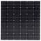 Pravokotni solarni panel z mrežo črnih solarnih modulov, razporejenih v vrstah in ločenih z belimi črtami.