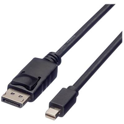 Črn kabel z DisplayPort priključkom na eni strani in Mini DisplayPort priključkom na drugi strani.