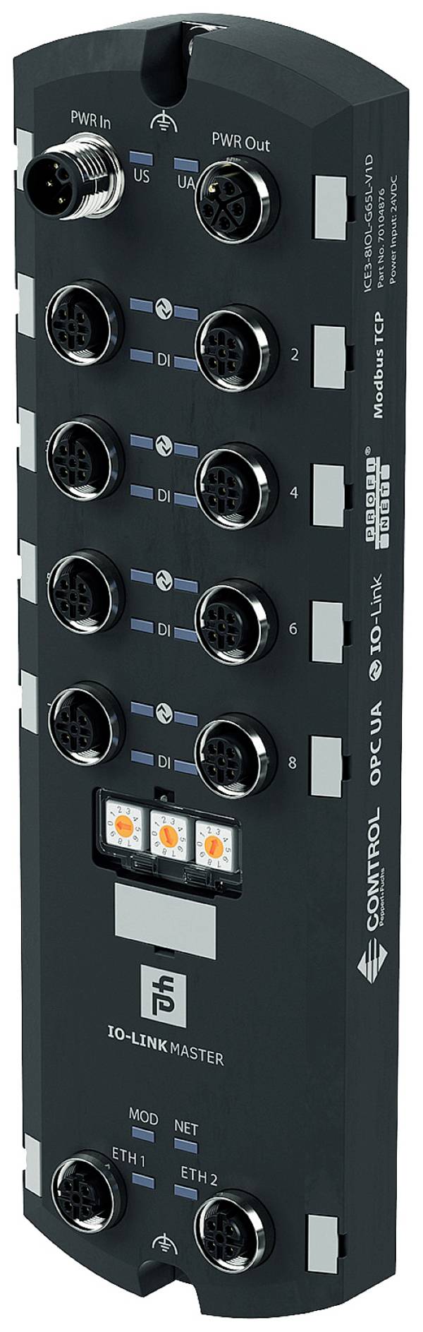 Pepperl+Fuchs 70104876 ICE3-8IOL-G65L-V1D I/O modul IO-Link Število vhodov: 16 x Število izhodov: 8 x Število I/O: 8 24 V/DC 1 kos