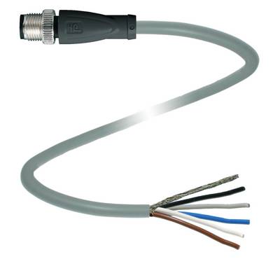 Sivo električno kabel s priključkom na eni strani in odprtimi barvnimi žicami na drugi strani za napeljavo.
