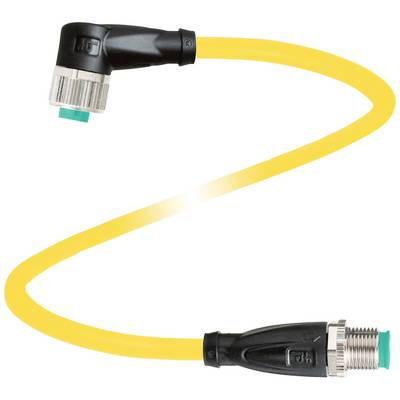 Rumeno povezovalno kabel z lomljenim in ravnim vtičem. Uporablja se za industrijske namene.