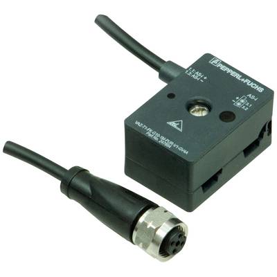 Elektronska naprava s kablom, verjetno senzor ali priključek, z napisom 'Pepperl+Fuchs' na zgornji strani.