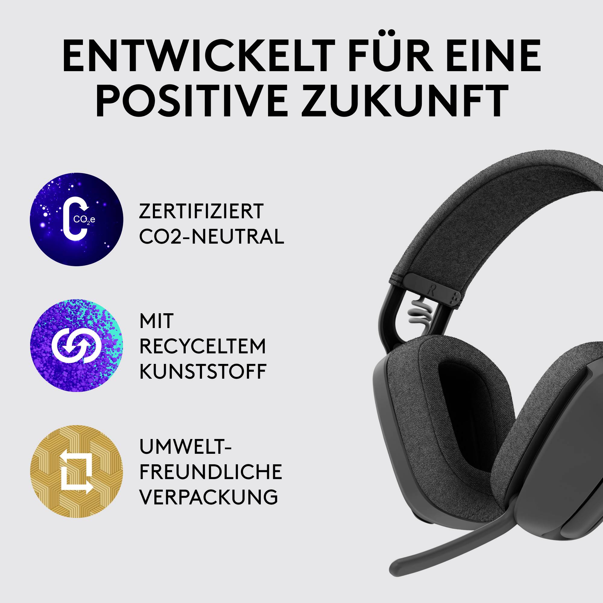 Logitech ZONE VIBE 100 Over Ear Headset Bluetooth® stereo grafitna zmanjšanje hrupa mikrofona, odpravljanje hrupa kontro-16