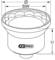 Prikaz KS orodja – nasadnega ključa z označenim premerom (Ø), velikostjo ključa (SW) in višino (H). Primerno za tehnične aplikacije.