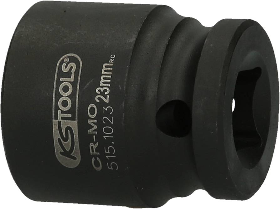 Črno-matiran vtični ključ znamke KS Tools iz jekla CR-MO, velikosti 23 mm, s produktno številko 515.1023.