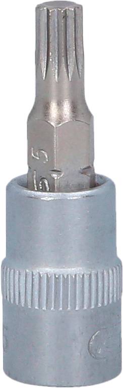 Srebrn Torx bit nastavek, primeren za izvijač, z zvezdasto glavo, velikost gravirana na strani.