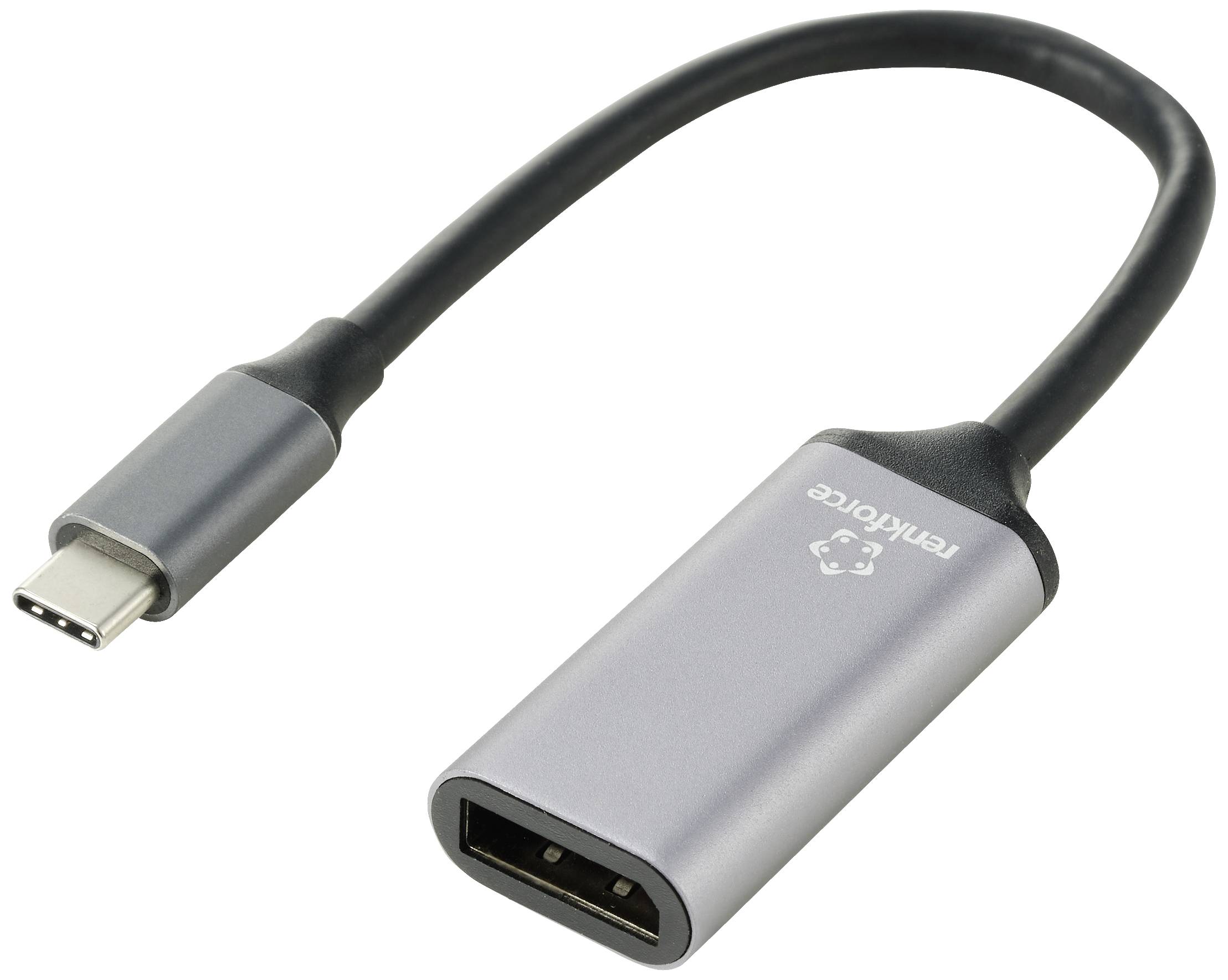 USB-C na HDMI adapter v sivi barvi, primeren za priklop naprav z USB-C priključkom na HDMI zaslone.