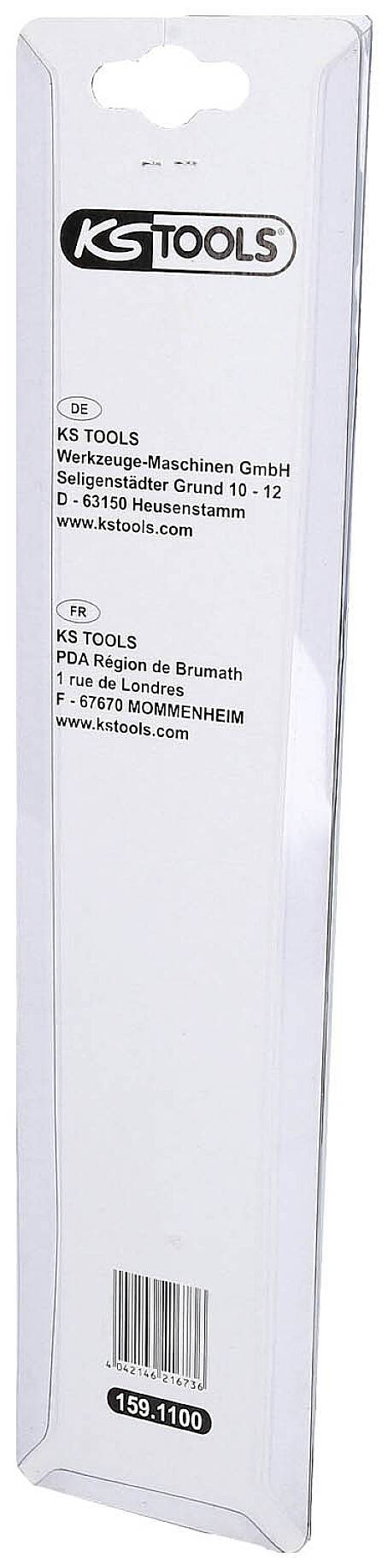 Embalaža orodnega kompleta znamke 'KS Tools', z logotipom podjetja in kontaktnimi podatki.