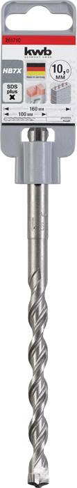 Svedri znamke 'kwb', model 'Kladivni svedri SDS-plus HB7X 10x160 mm', primerni za beton. Izdelano v Nemčiji.