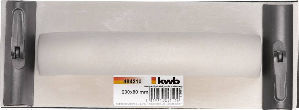 Kovinski ročni brusilni blok, pravokoten, 230x80 mm, z dvema pritrdilnima sponkama za brusilni papir.
