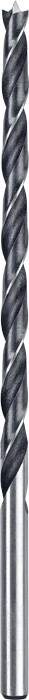 Prikaz kovinskega spiralnega svedra z ostro konico in zavitim gredljem, primernega za natančno vrtanje v trde materiale.