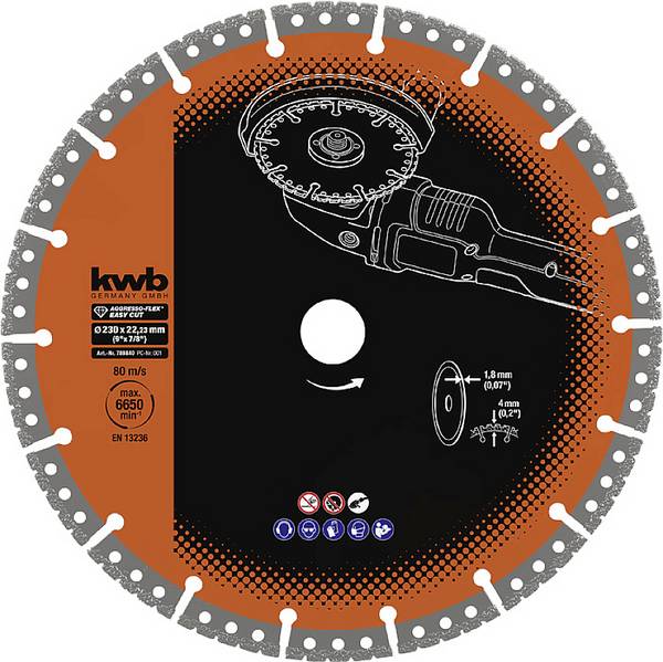 kwb 789840  diamantna rezalna plošča Premer 230 mm Vrtina-Ø 22.23 mm  1 kos