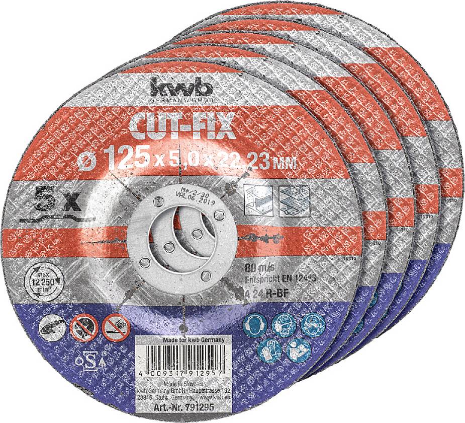 kwb 791295 rezalna plošča, ravna 125 mm 5 kos kovina