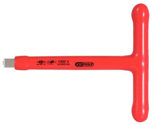 1/2" nasadni ključ s T-ročajem z zaščitno izolacijo in vijačno ključavnico, 200 mm  KS Tools  117.1205