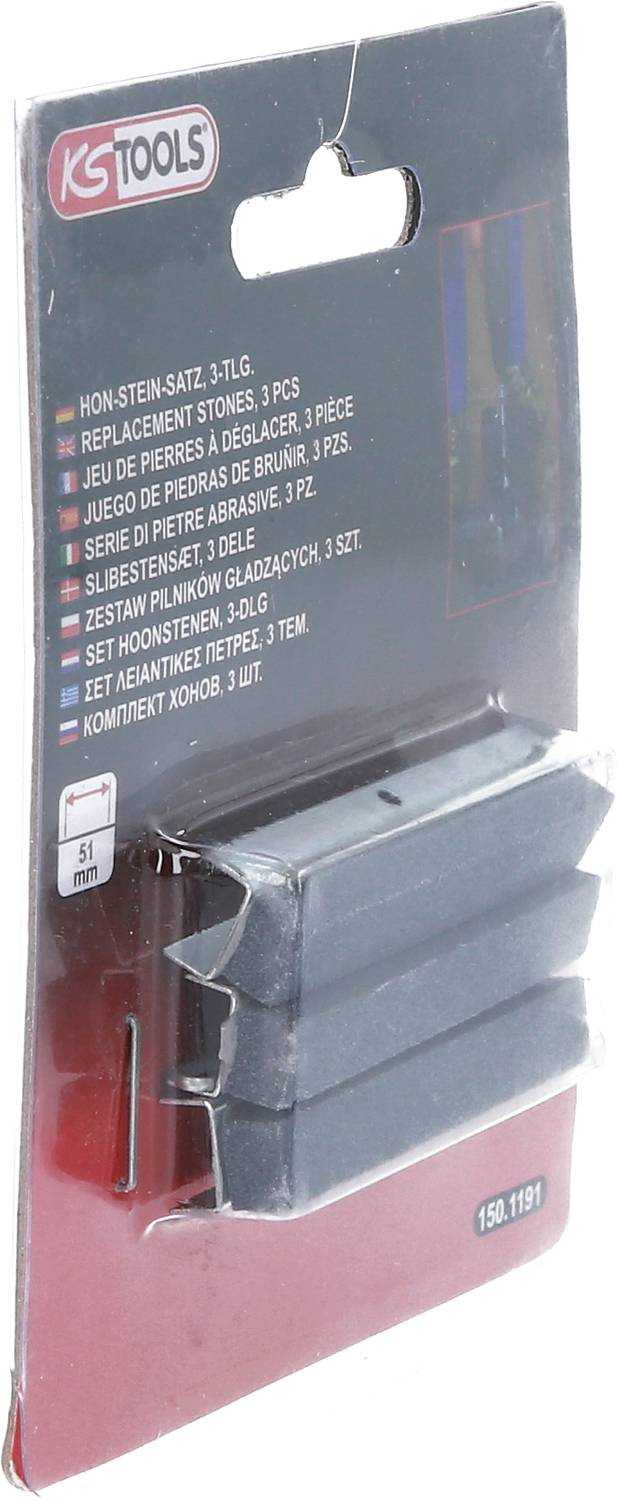 Embalaža z nadomestnim kompletom za 3-delni vložek za med. Vsebuje informacije v več jezikih. Blagovna znamka 'KS Tools'.