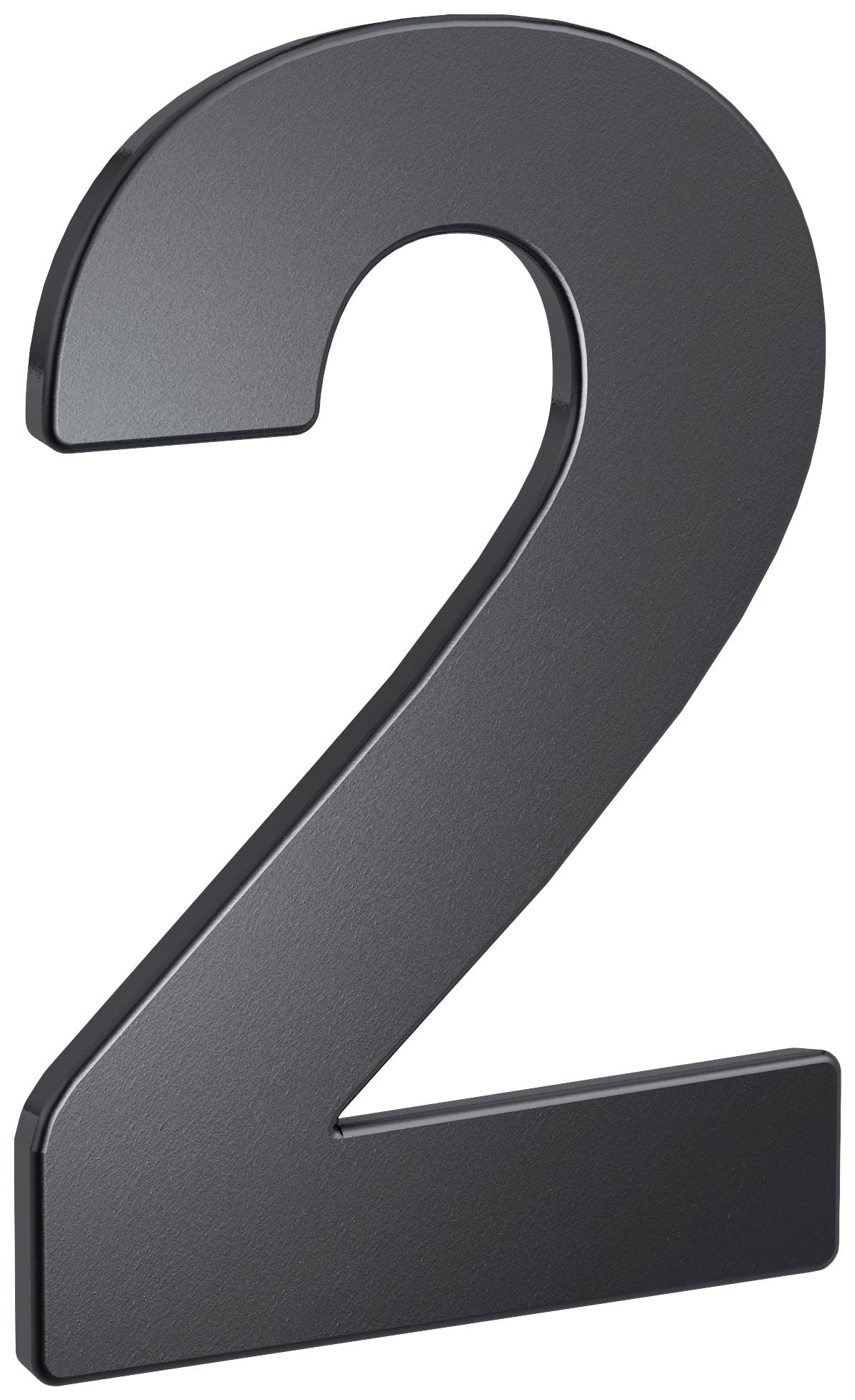 Številka "2" v gladkem, sivem 3D-dizajnu.