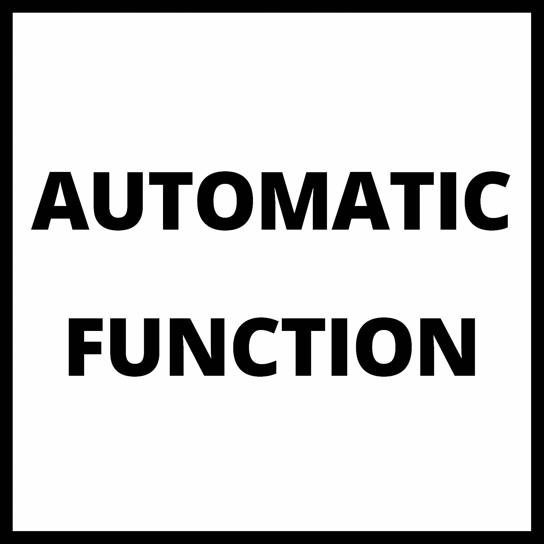 Slika prikazuje besedilo 'AUTOMATIC FUNCTION' v črni pisavi na belem ozadju.