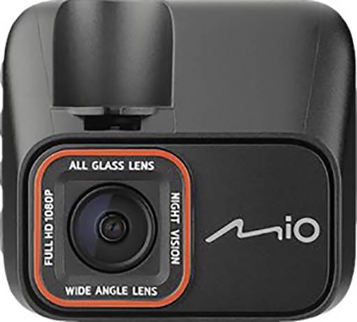 Črna kamera za armaturno ploščo z širokokotnm objektivom in funkcijo nočnega vida, primerna za snemanje v polni HD ločljivosti 1080p.