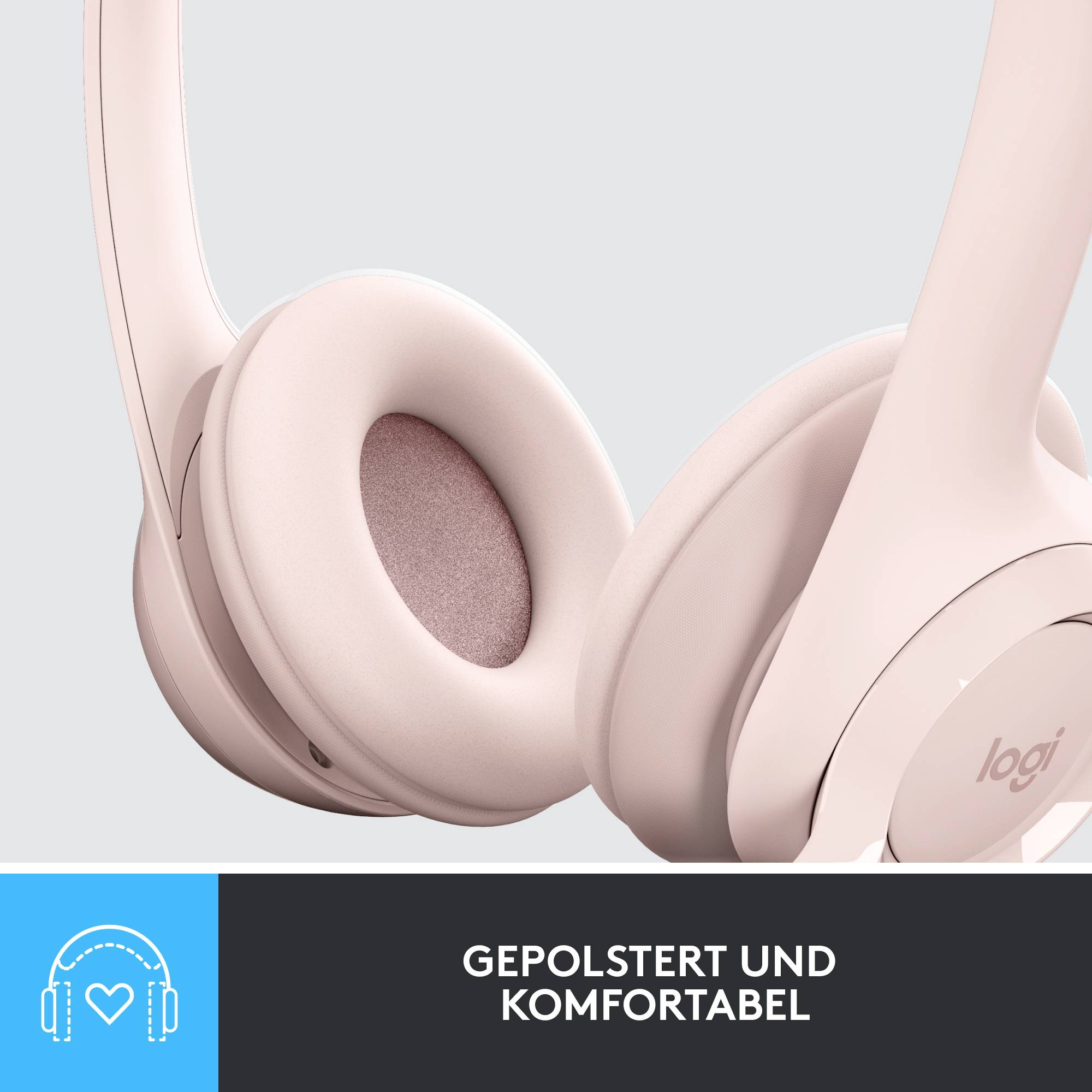 Logitech H390 On Ear Headset žični stereo roza zmanjšanje hrupa mikrofona naglavni komplet, kontrola glasnosti, izklop m-5