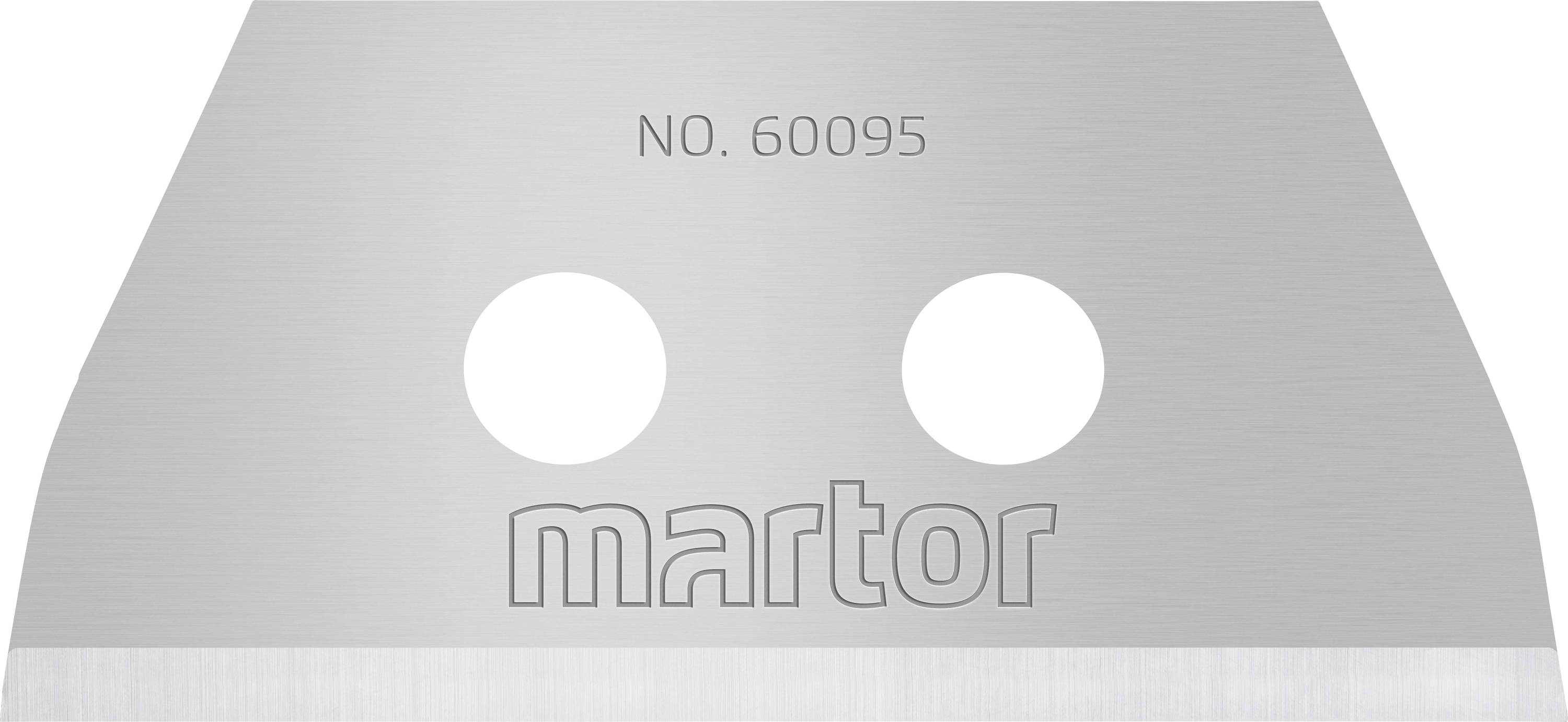 Pokrov rezila z dvema luknjama in napisom 'martor. NO. 60095'.