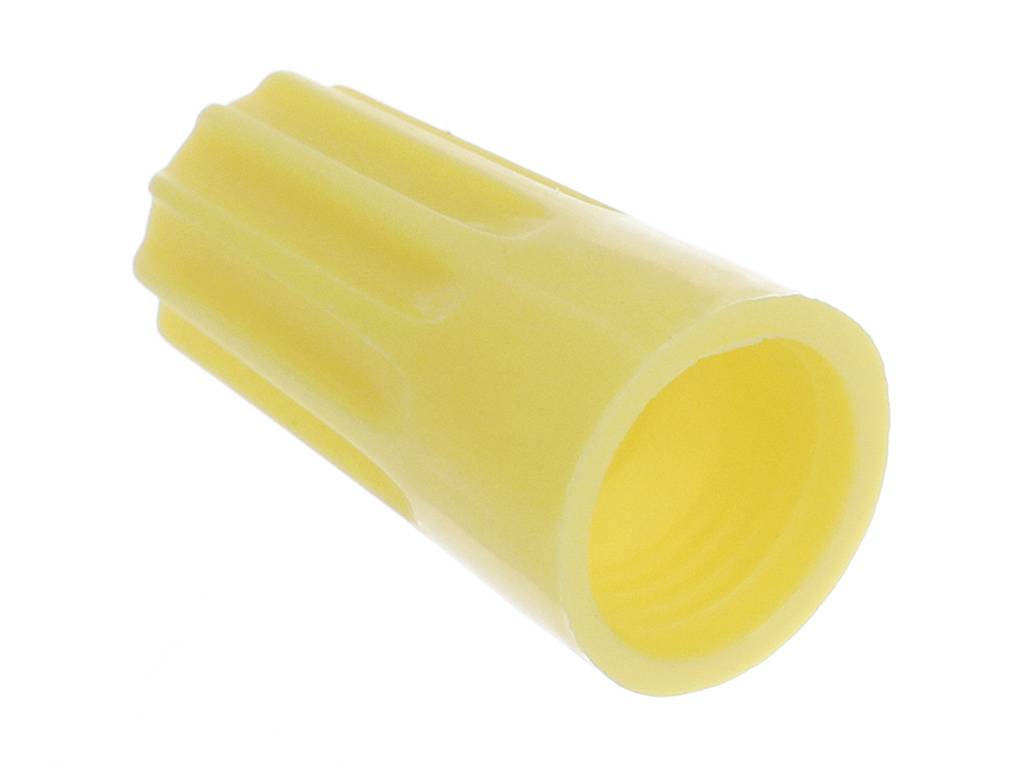 Rumena plastična kabelska spojka.