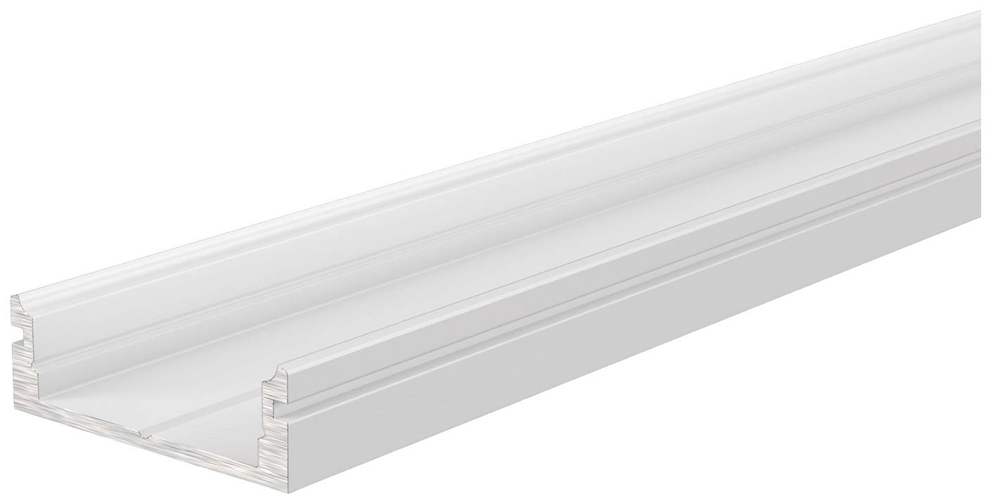 Aluminijasta L-profil letev, namenjena montaži LED traku, srebrne barve, primerna za fleksibilne svetlobne rešitve v notranjih prostorih.