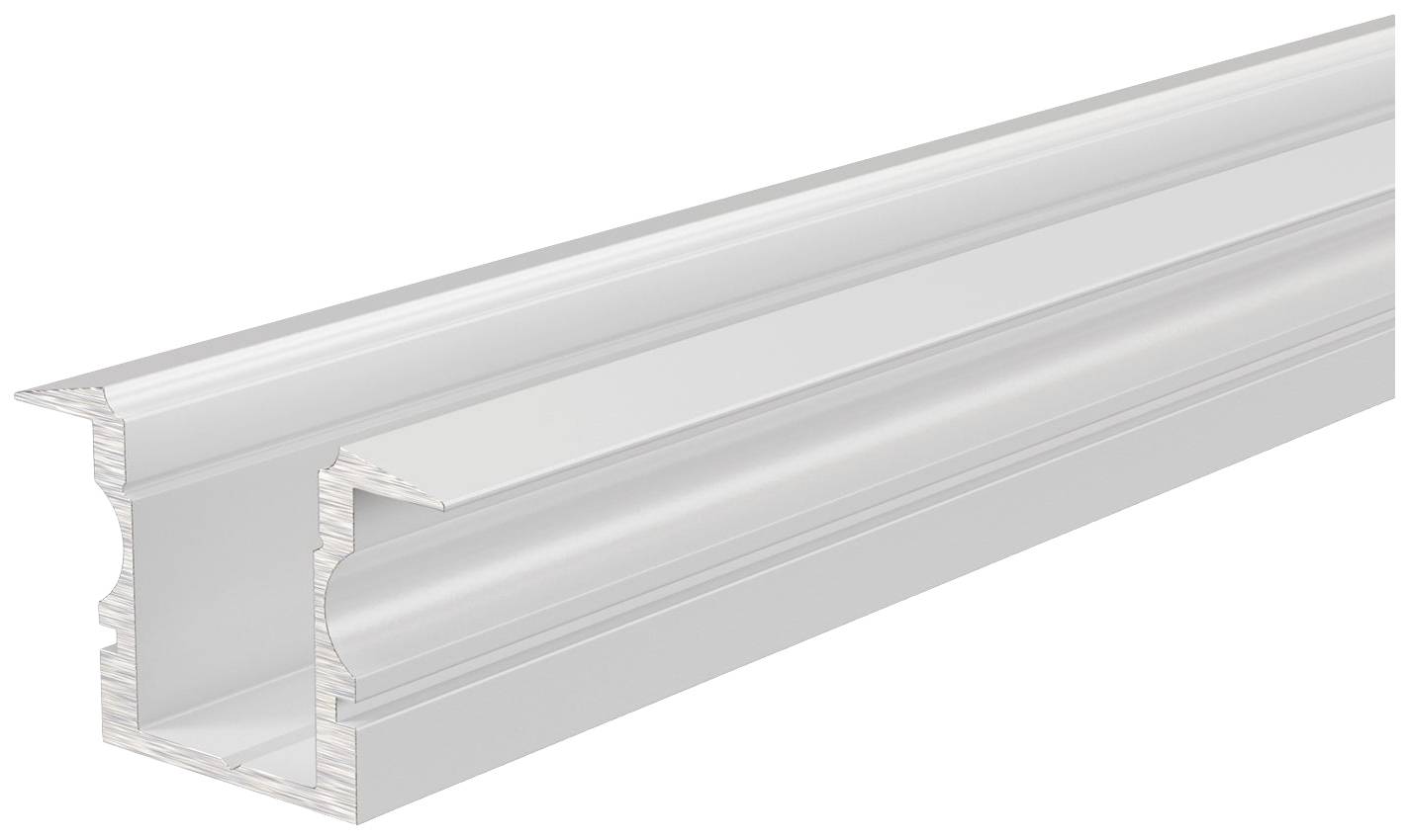 Aluminijasti profil v U-obliki, pogosto uporabljen za montažo LED-trakov ali kot pritrdilna letev v gradbenih projektih.