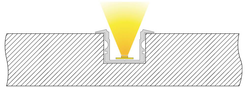 Prevični prerez fokusiranega laserskega žarka, ki tali material v ozkem utoru med dvema blokoma, z talilnim bazenom v sredini.