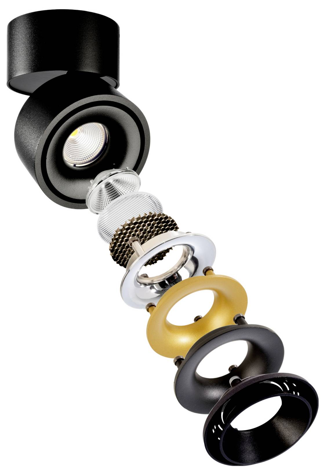 Deko Light Uni II nadometna stropna svetilka COB LED LED fiksno vgrajena 12 W EEK: G (A - G) toplo bela intenzivna črna -1