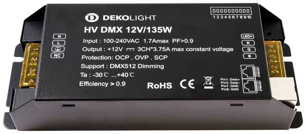 Deko Light BASIC, DIM, CV, HV DMX LED transformator  konstantna napetost 135 W 0 mA - 11.25 A 12 V/DC zatemnilni 1 kos