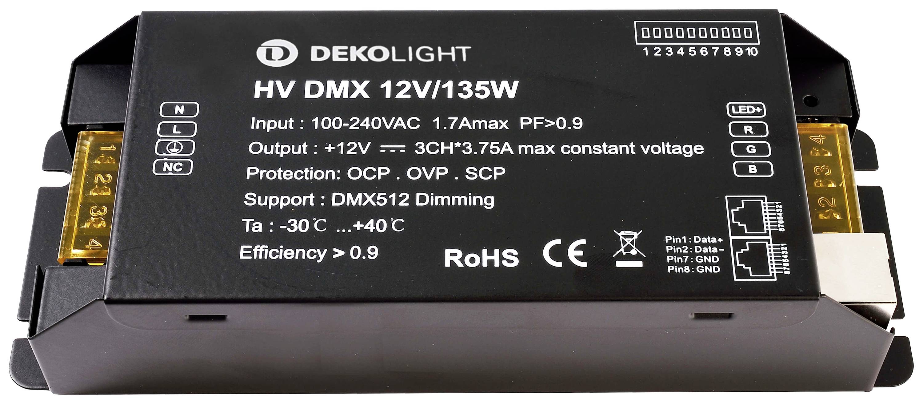 Deko Light BASIC, DIM, CV, HV DMX LED transformator konstantna napetost 135 W 0 mA - 11.25 A 12 V/DC zatemnilni 1 kos-0