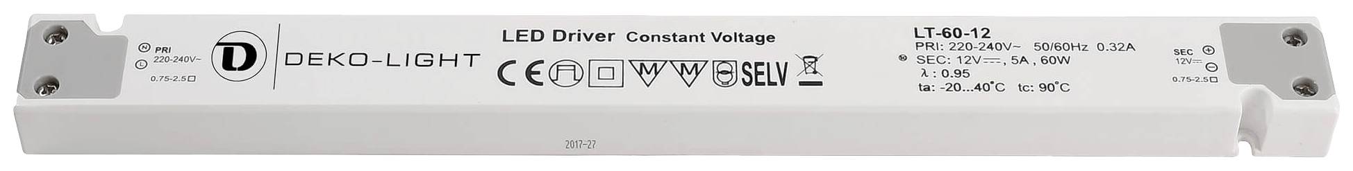 Deko Light LONG-FLAT, CV LED transformator konstantna napetost 0 mA - 5 A 12 V/DC 1 kos