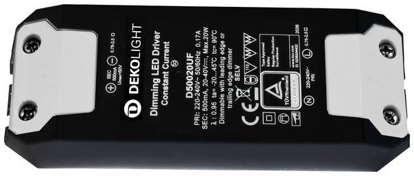 Deko Light BASIC, DIM, CC LED gonilnik  konstantni tok 20 W 500 mA - 0.50 A 20 - 40 V/DC zatemnilni 1 kos