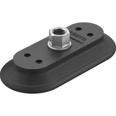 Festo vakuumski sesalnik iz plastike ovalne oblike s tremi pritrditvenimi luknjami. Zgoraj se nahaja kovinska priključna matica.
