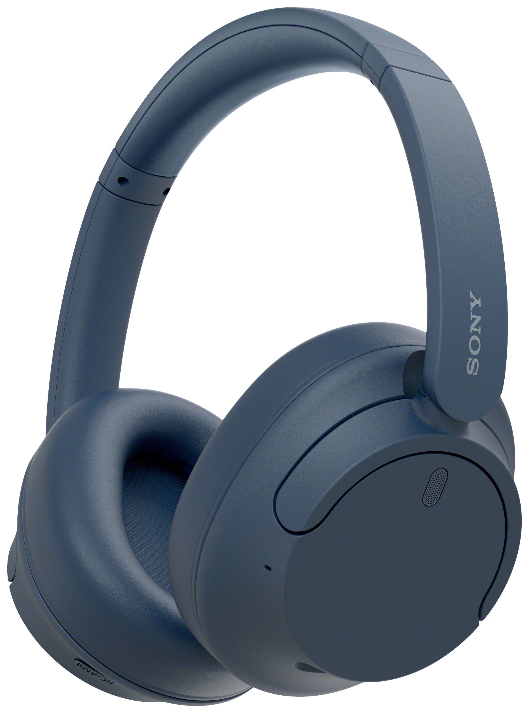 Brezžične slušalke over-ear, temno modre barve.