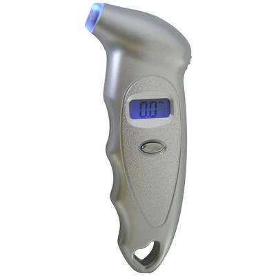 Digitalni čelni termometer z LCD zaslonom, ki prikazuje "0.0", ergonomske oblike v sivi barvi, z modro osvetljeno konico.