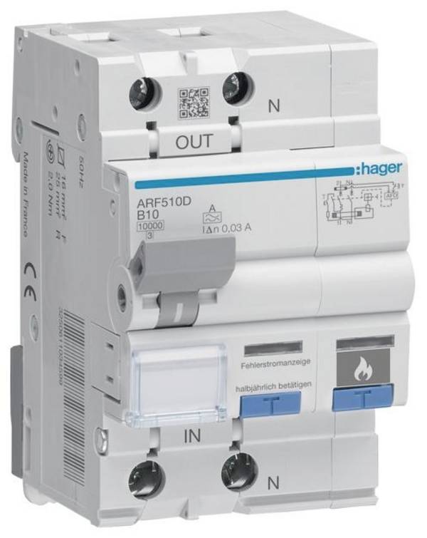 Hager ARF510D FID stikalo/inštalacijski odklopnik    2-polni 10 A 0.03 A 230 V