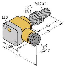 Turck senzor induktiven zvezna vgradnja PNP, zapiralni BI2-G12SK-AP6X