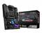 Matična plošča MSI modela 'B550 Gaming Plus' z RGB osvetlitvijo, poleg nje pa embalaža z informacijami o izdelku.