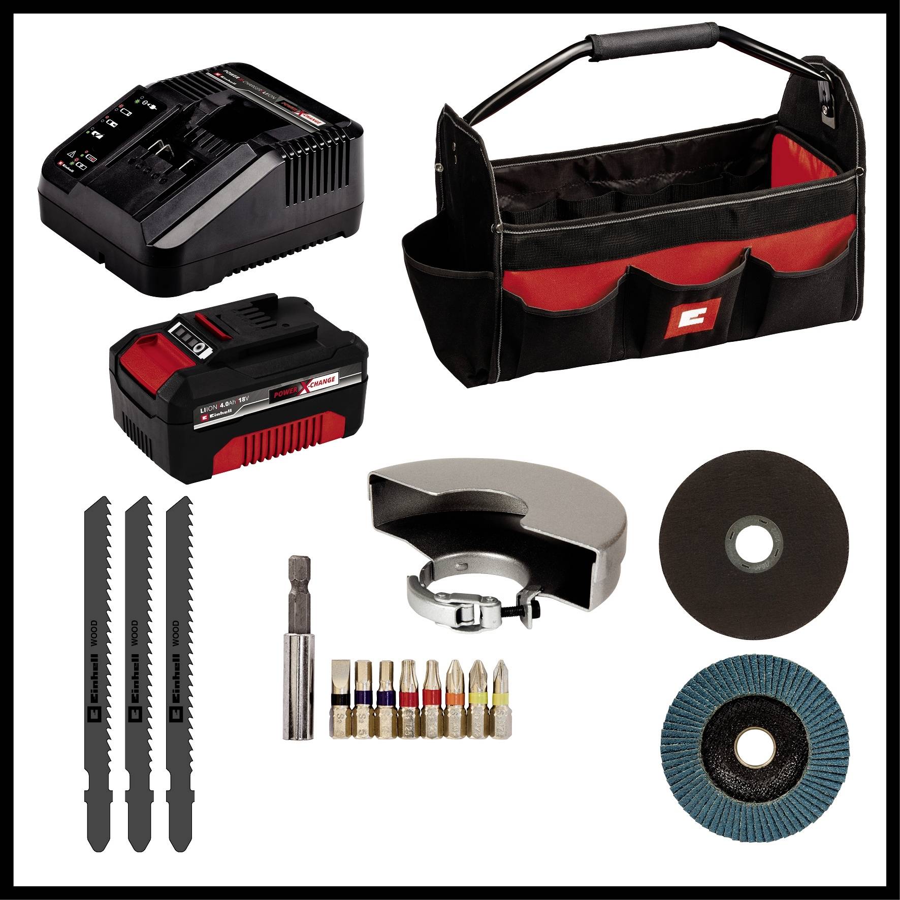 Einhell TE-TK 18/3 Li Kit JS+CD+AG Power X-Change 4257241 komplet orodja v torbi-5