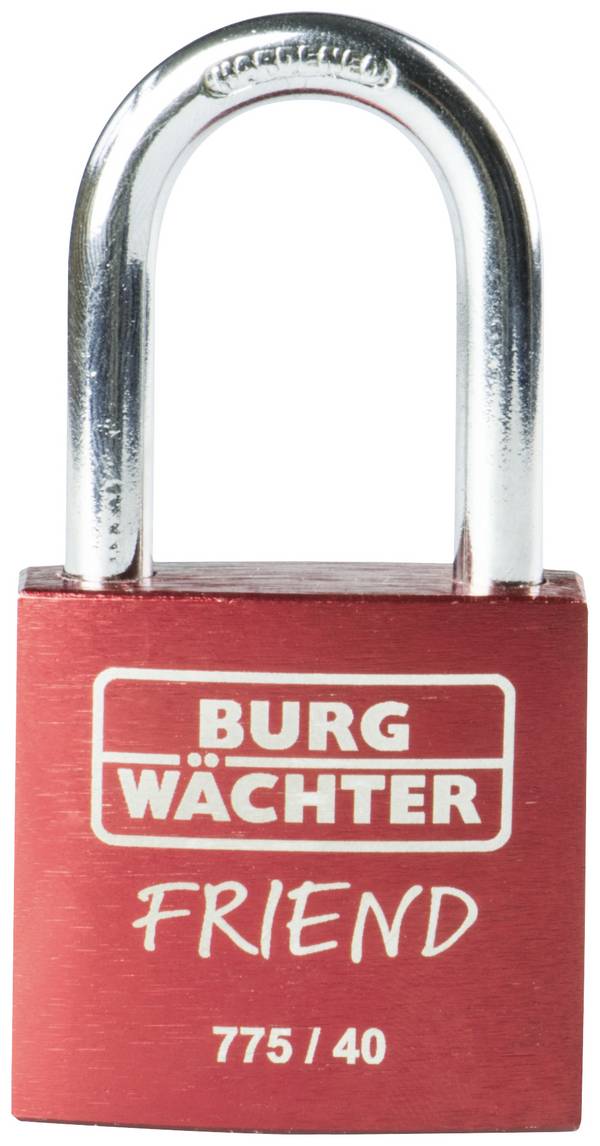 Burg Wächter 39431 ključavnica obešanka 40.00 mm različno zapiranje   rdeča zaklepanje s ključem