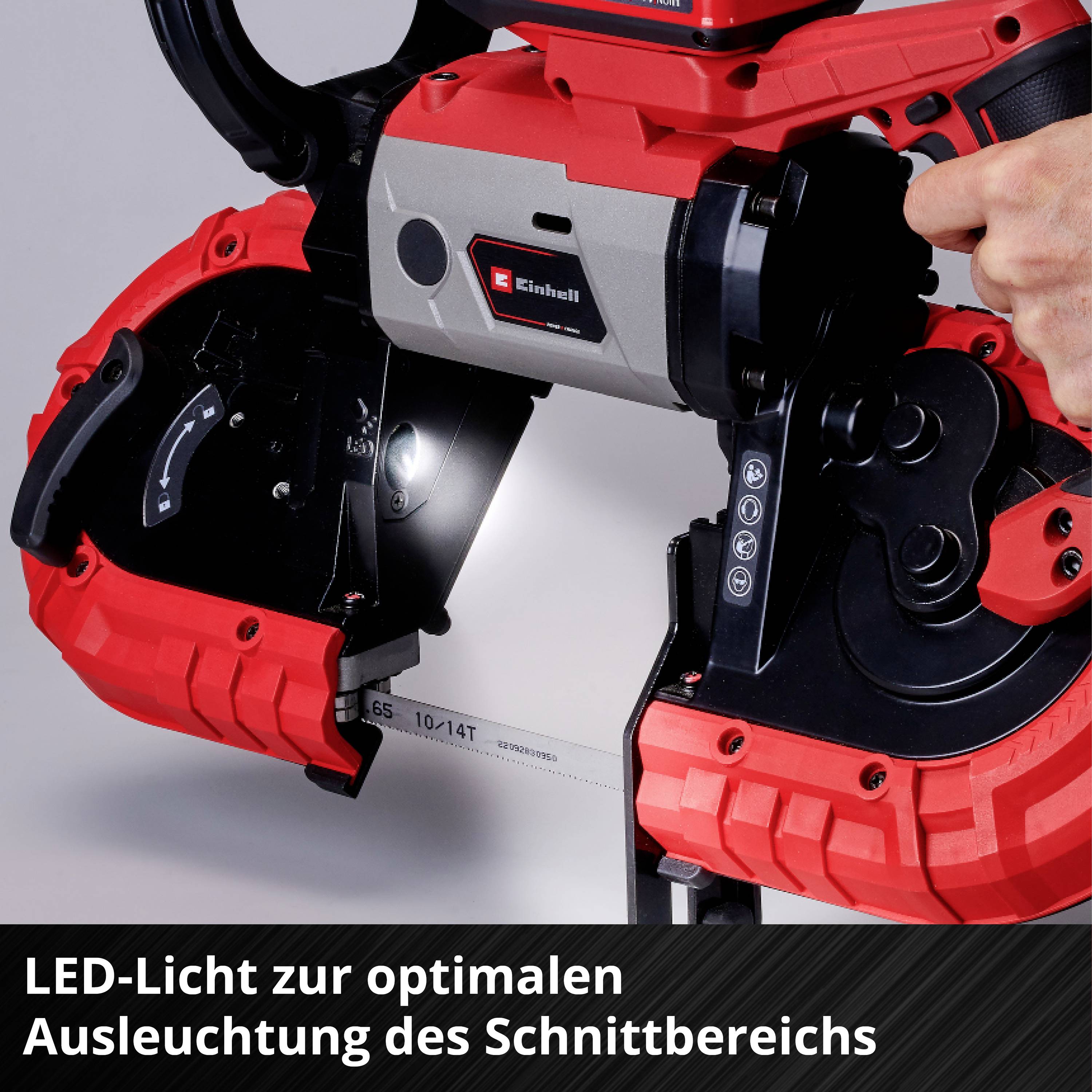Einhell akumulatorska tračna žaga TE-MB 18/127 U Li-Solo Power X-Change Globina reza (maks.) 115 mm 18 V Dolžina žagineg-7