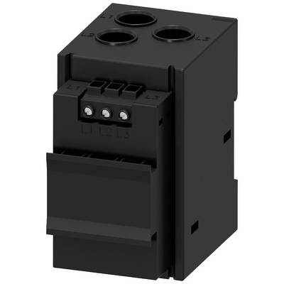 Črn električni priključni blok s tremi zgornjimi vhodnimi odprtinami, označenimi z 'L1', 'L2', 'L3' za kabelske priključke.