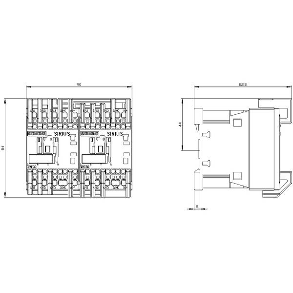Siemens 3RA2315-8XB30-2FB4 reverzirna zaščitna kombinacija       z diodo  Piece 1 kos