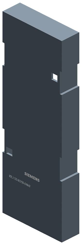 3D-prikaz elektronske komponente z logotipom Siemensa, prikazuje pravokotni blok z izrezi.