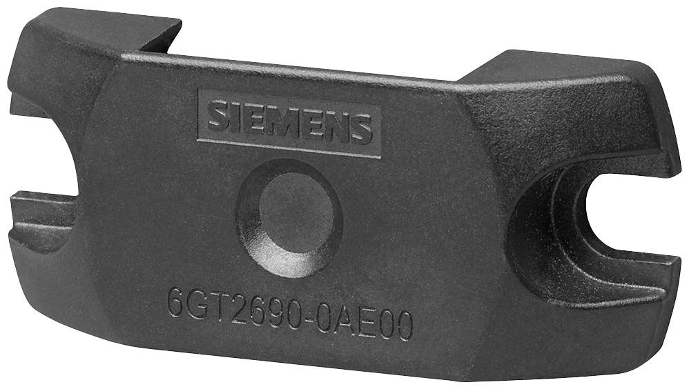 Črn plastičen del z napisom 'Siemens' in '6GT2690-0AE00', namenjen tehničnim aplikacijam.