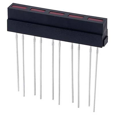 Elektronski element s črnim ohišjem in desetimi dolgimi kovinskimi priključki.
