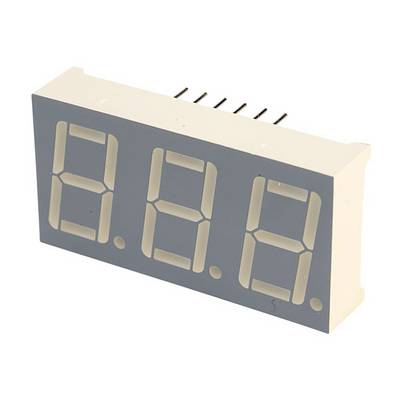 Digitalni 7-segmentni prikazovalnik, prikazuje '8.8.8', tipična komponenta v elektronskih napravah za prikaz številk.