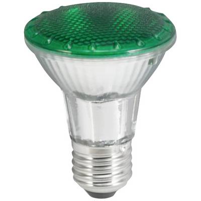 Zelena LED žarnica z nastavkom E27, primerna za dekorativno razsvetljavo in energetsko učinkovite svetlobne rešitve.