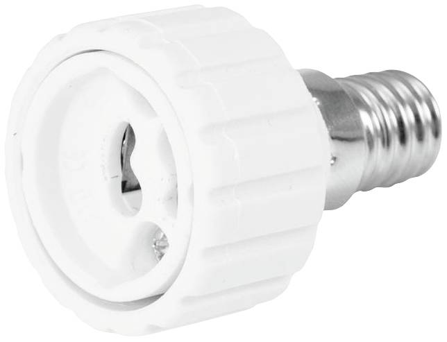 Bel lampni adapter z grlom E14, primeren za priključitev različnih svetlobnih teles.